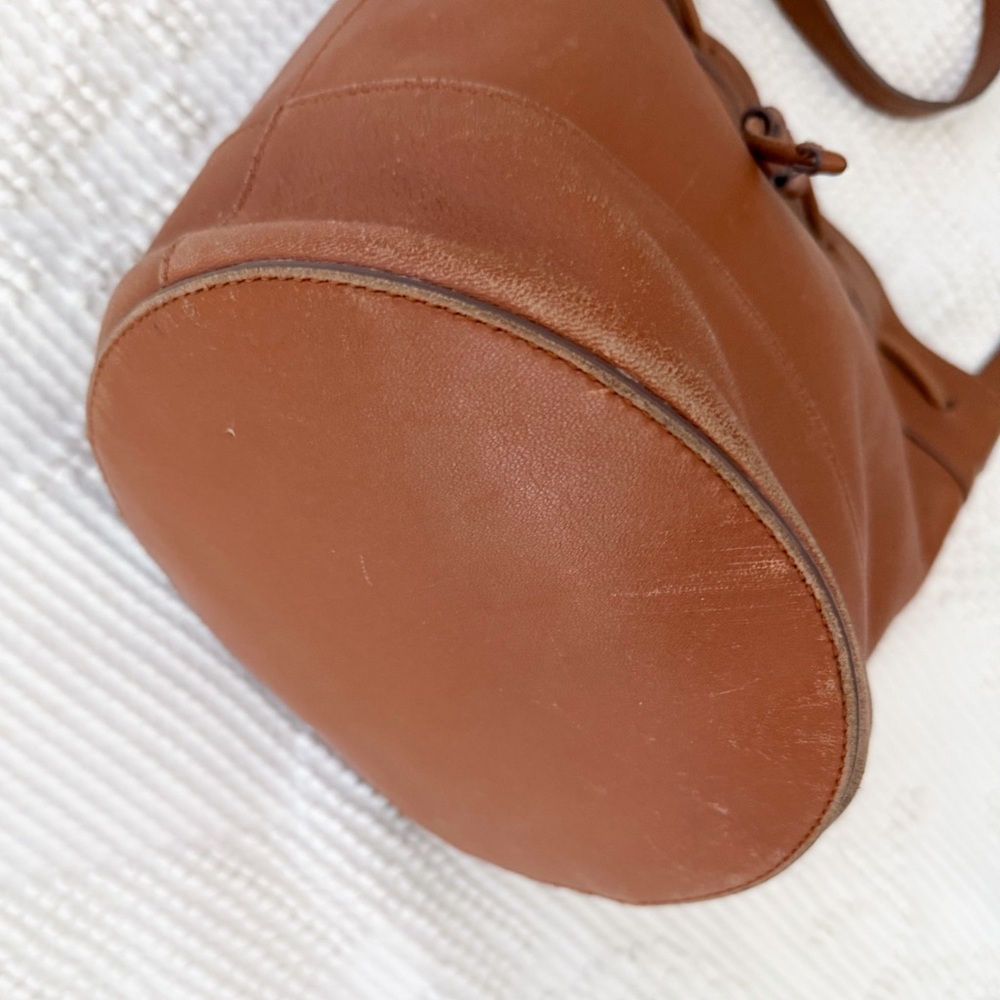Jenni Kayne leather Mini drawstring bag in Saddle - Picture 6 of 10